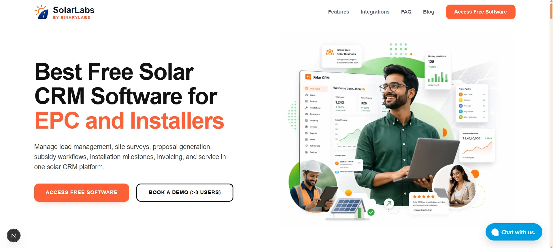 SolarLabs CRM Dashboard